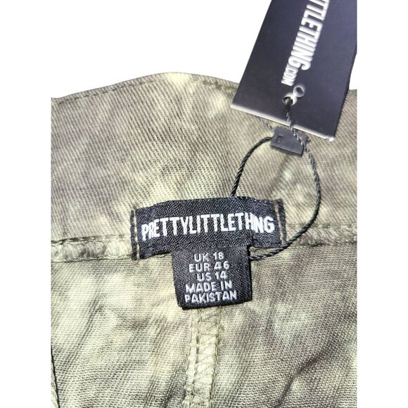 PrettyLittleThing Green Tie Dye Cargo Pants US 14 - Picture 6 of 9